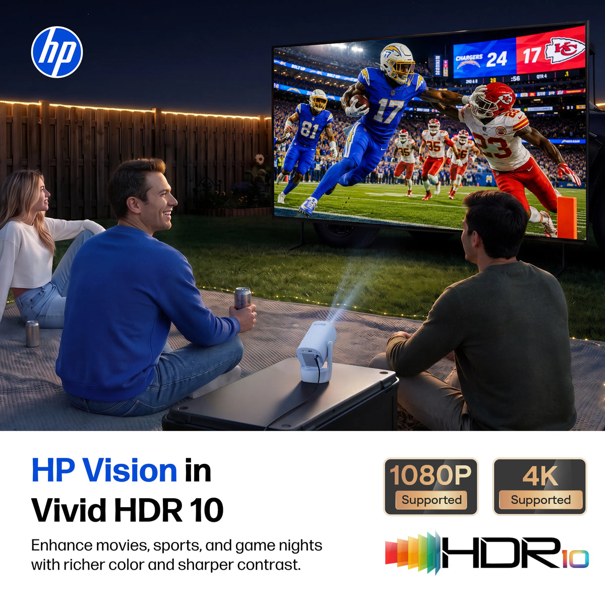 HP SW100 Smart Mini Projector with WiFi and Bluetooth - Blue