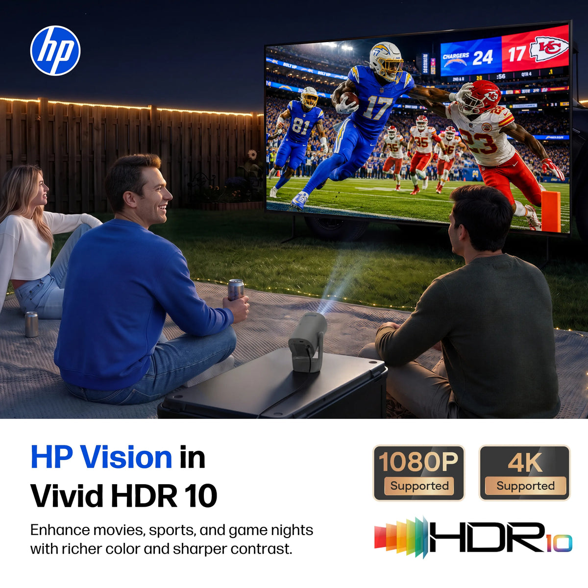 HP SW100 Smart Mini Projector with WiFi and Bluetooth - Gray