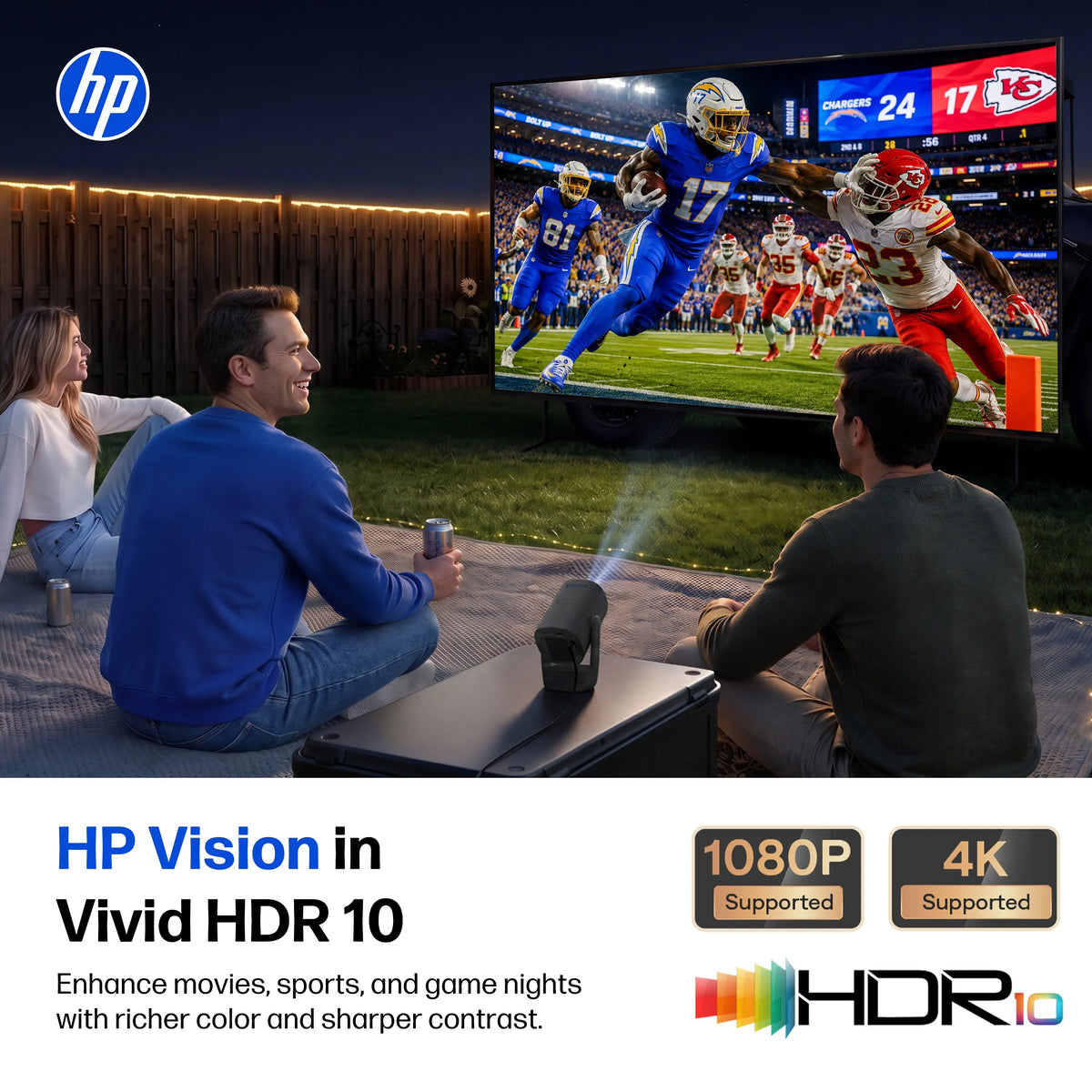 HP SW100 Smart Mini Projector with WiFi and Bluetooth - Black